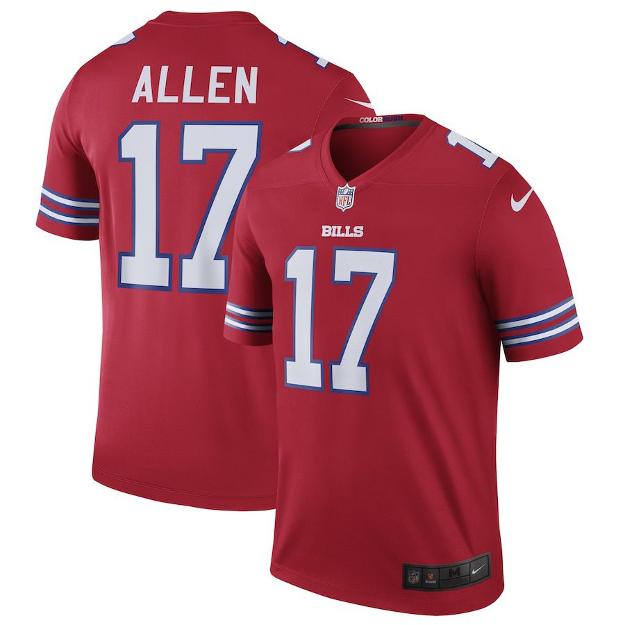 Men Buffalo Bills #17 Josh Allen Red Nike Color Rush Legend NFL Jersey